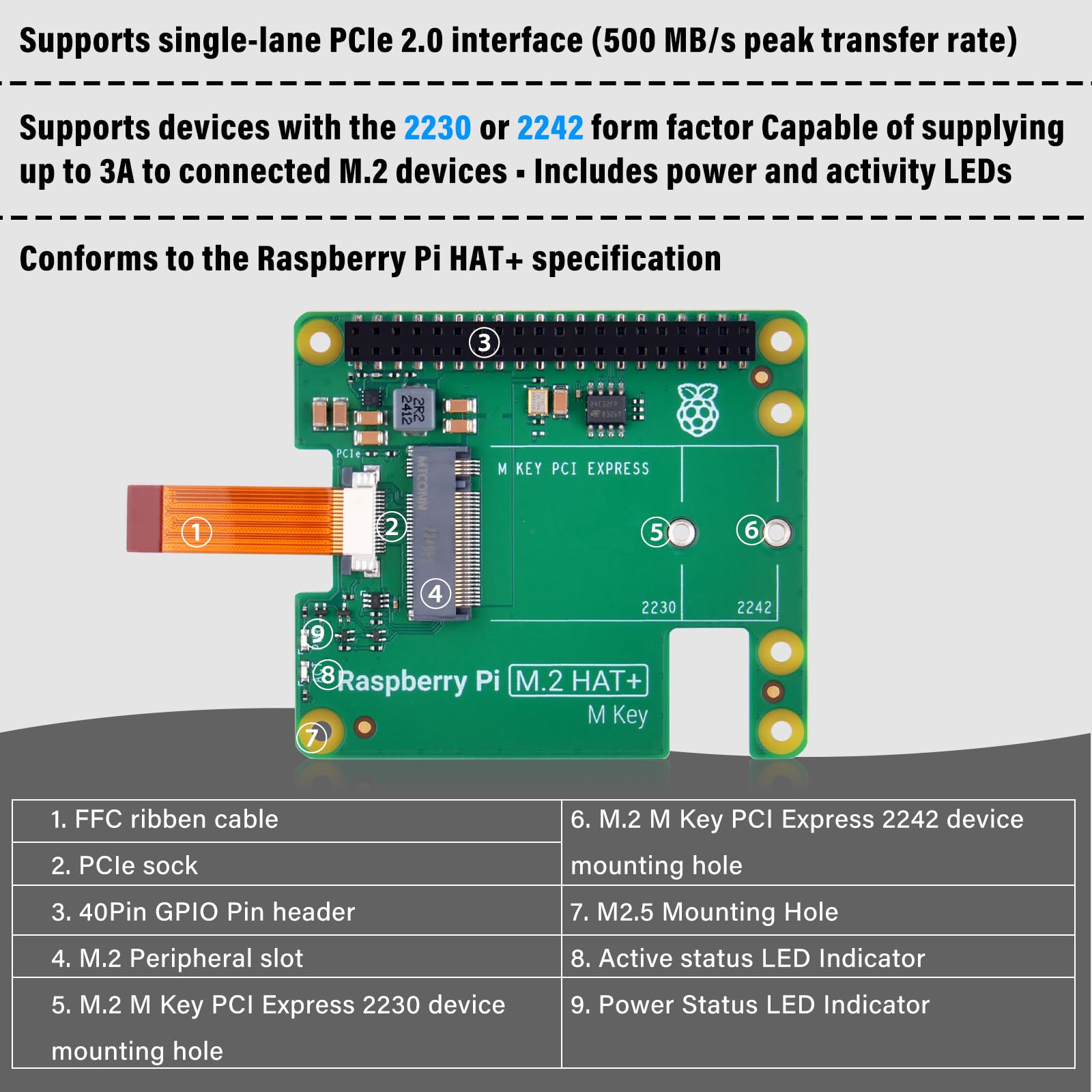 GeeekPi Metalowa obudowa do Raspberry Pi 5, z oficjalnym Raspberry Pi M.2 Hat+ i aktywną chłodnicą, obsługą M.2 SSD 2230/2242
