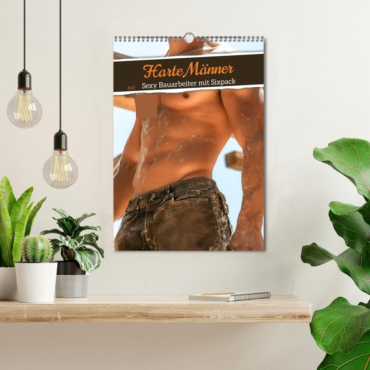CALVENDO - Harte Männer - Sexy Bauarbeiter mit Sixpack (Wandkalender 2027 DIN A3 hoch), Monatskalender: Erotischer Männerkalender mit sexy Bauarbeitern. Nackt, muskulös und verschwitzt. Harte Körper,
