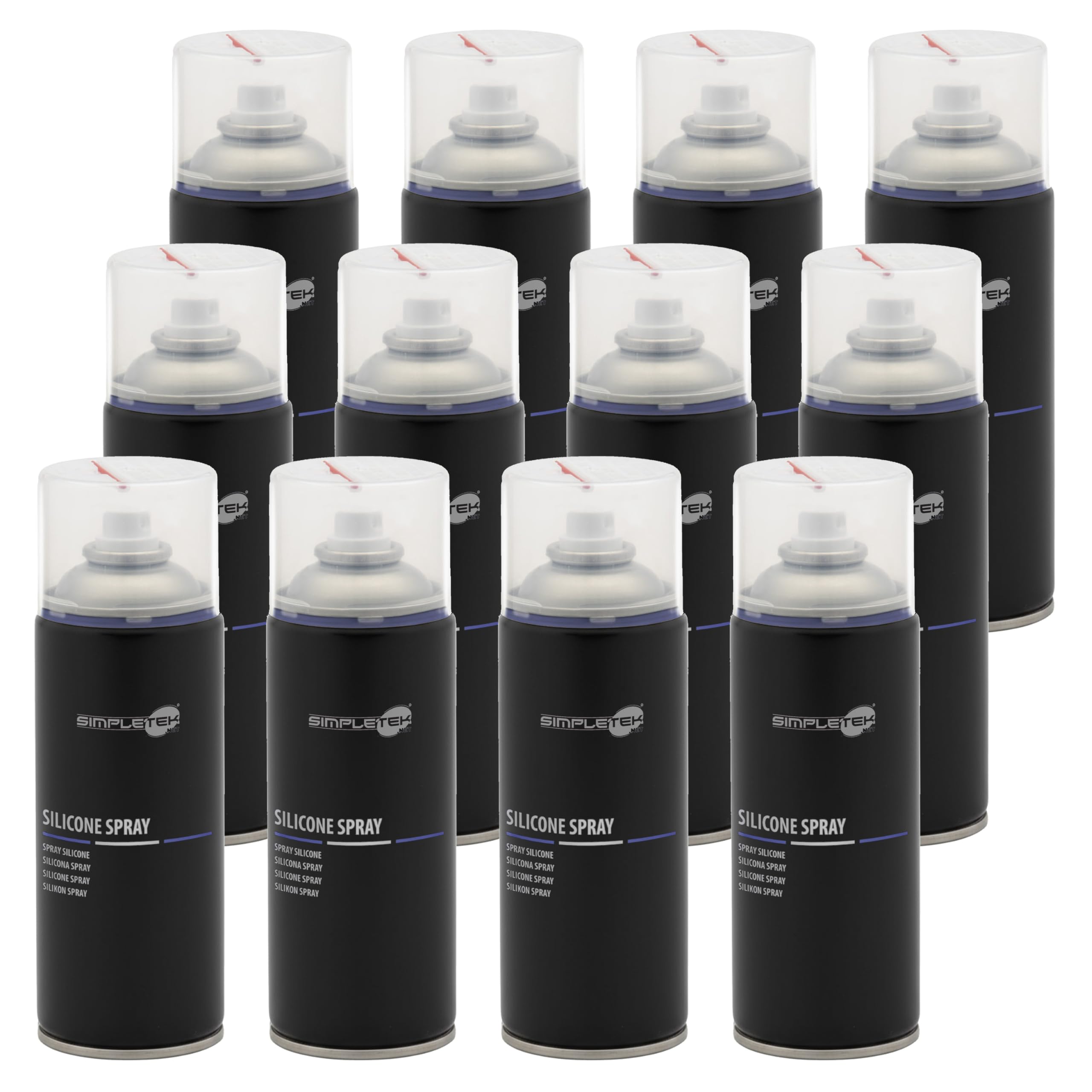SIMPLETEK - 12X Silicone Spray OLio Bomboletta Lubrificante Antiadesivo Antistatico Lucidante OL103 400ml (12 pezzi)