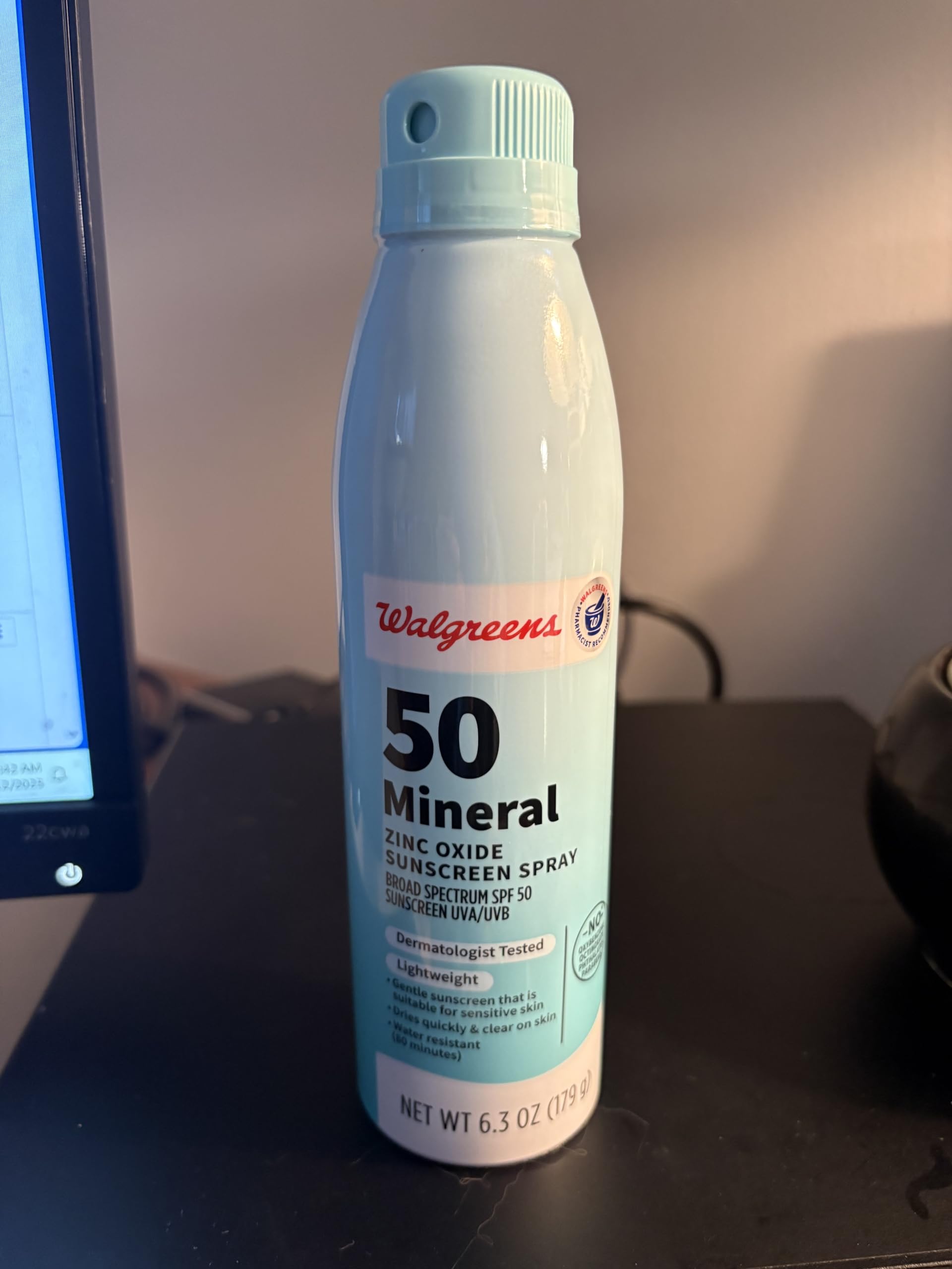 50 SPF Mineral Zinc Oxide Sunscreen Spray 6 3 oz