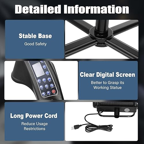 Miniatura 7 de Secador de pelo infrarrojo orbitante 3 en 1, vaporizador profesional de salón con altura ajustable de 55.12 a 64.96 pulgadas, pantalla digital y 4