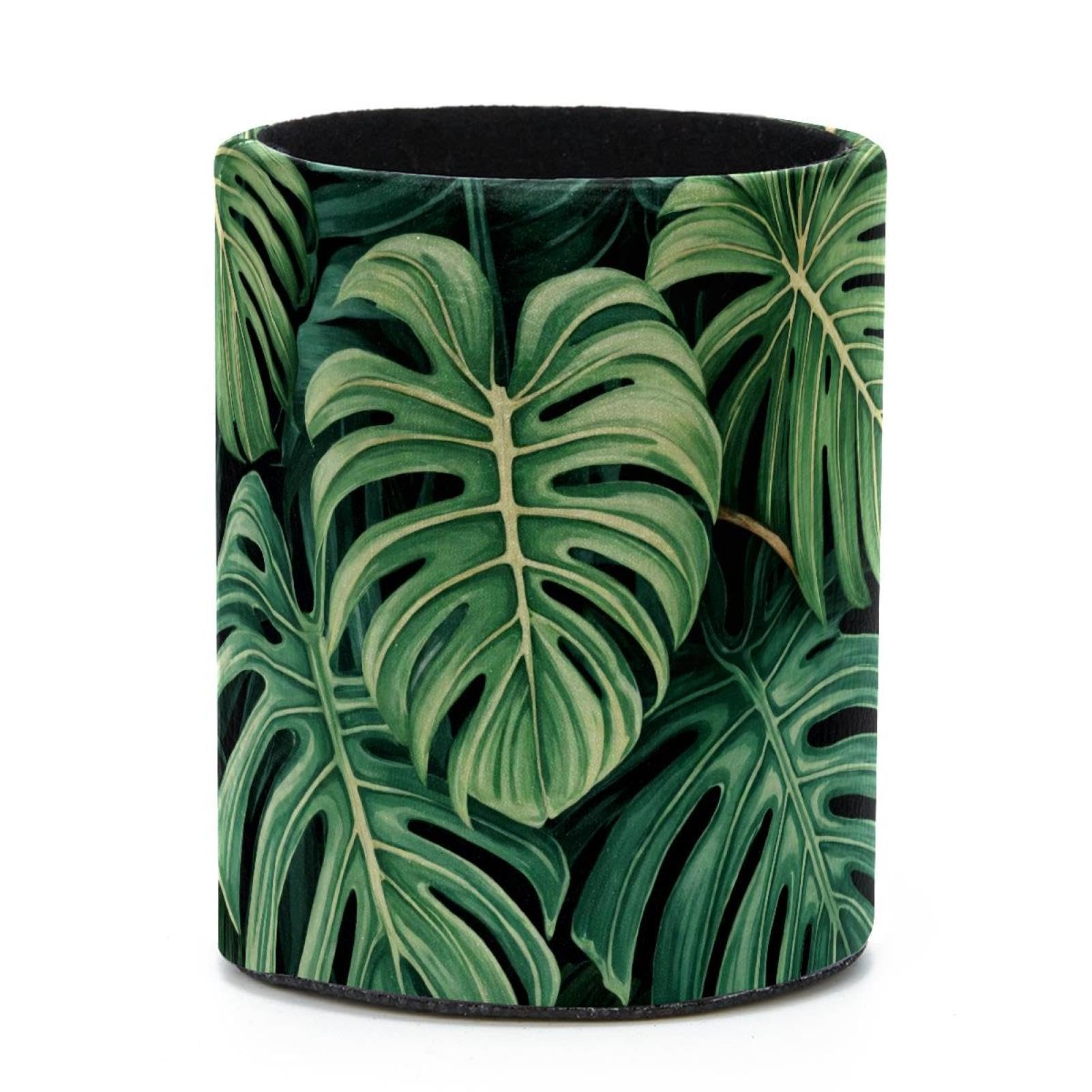 VAPOKF Round Pencil Holders for Desk, Tropical Palm Pen Holders Pen Pot Makeup Brushes Storage Desktop Stationery Supplies Organiser for Home Office
