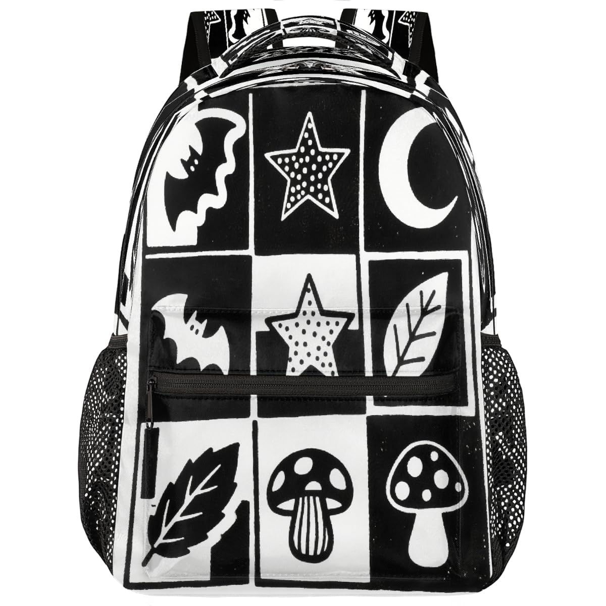 Mochila para niños y niñas estudiantes con divertido estampado gráfico de murciélago 8