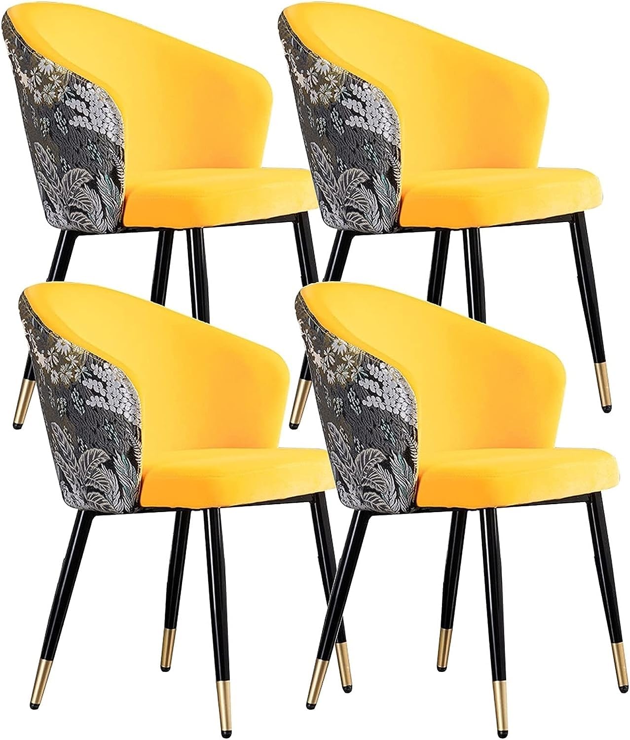 IvyLoutish Kitchen Counter Chairs Lounge Leisure Living Room Corner Chairs, with Metal Legs and Embroidered Backrests, Modern Dining Room Furniture