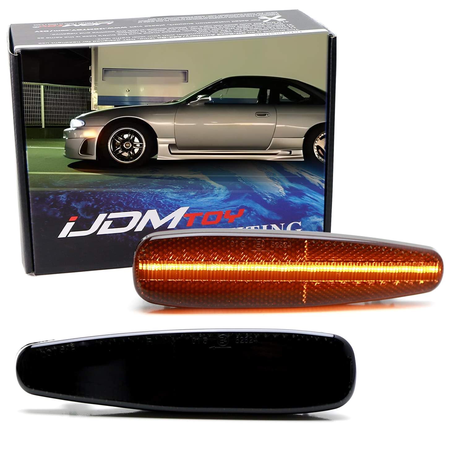 Amazon.com: iJDMTOY JDM Black-Out Smoked Lens Front Bumper Amber