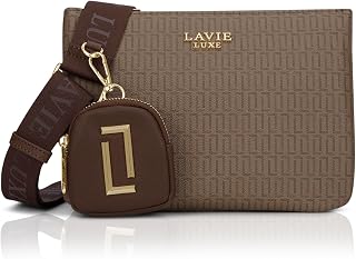Lavie Luxe Women's Monogram Milan 5 Compartment Cross Body Sling Bag | Ladies Purse Handbag | Gift for Women Price In India