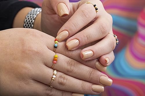 Miniatura 4 de Anillo dorado para ansiedad para aliviar el estrés y la ansiedad, color negro y dorado