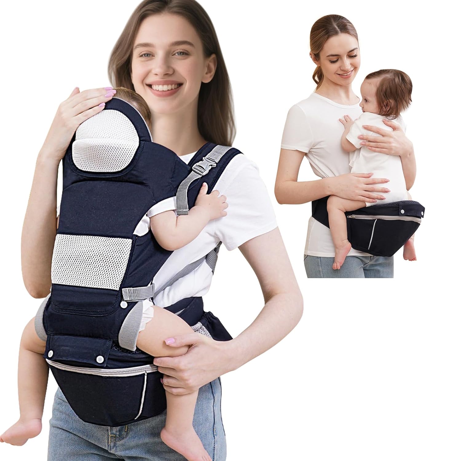 Baby Carrier Newborn to Toddler (0–36 Months, 7–36 lbs) – Infant Carrier with Hip Seat & Wrap | Mesh Front -Facing Backpack for Mom & Dad | Shower Gift Baby Carrier Newborn to Toddler (0–36 Months, 7–36 lbs) – Infant Carrier with Hip Seat & Wrap | Mesh Front -Facing Backpack for Mom & Dad | Shower Gift