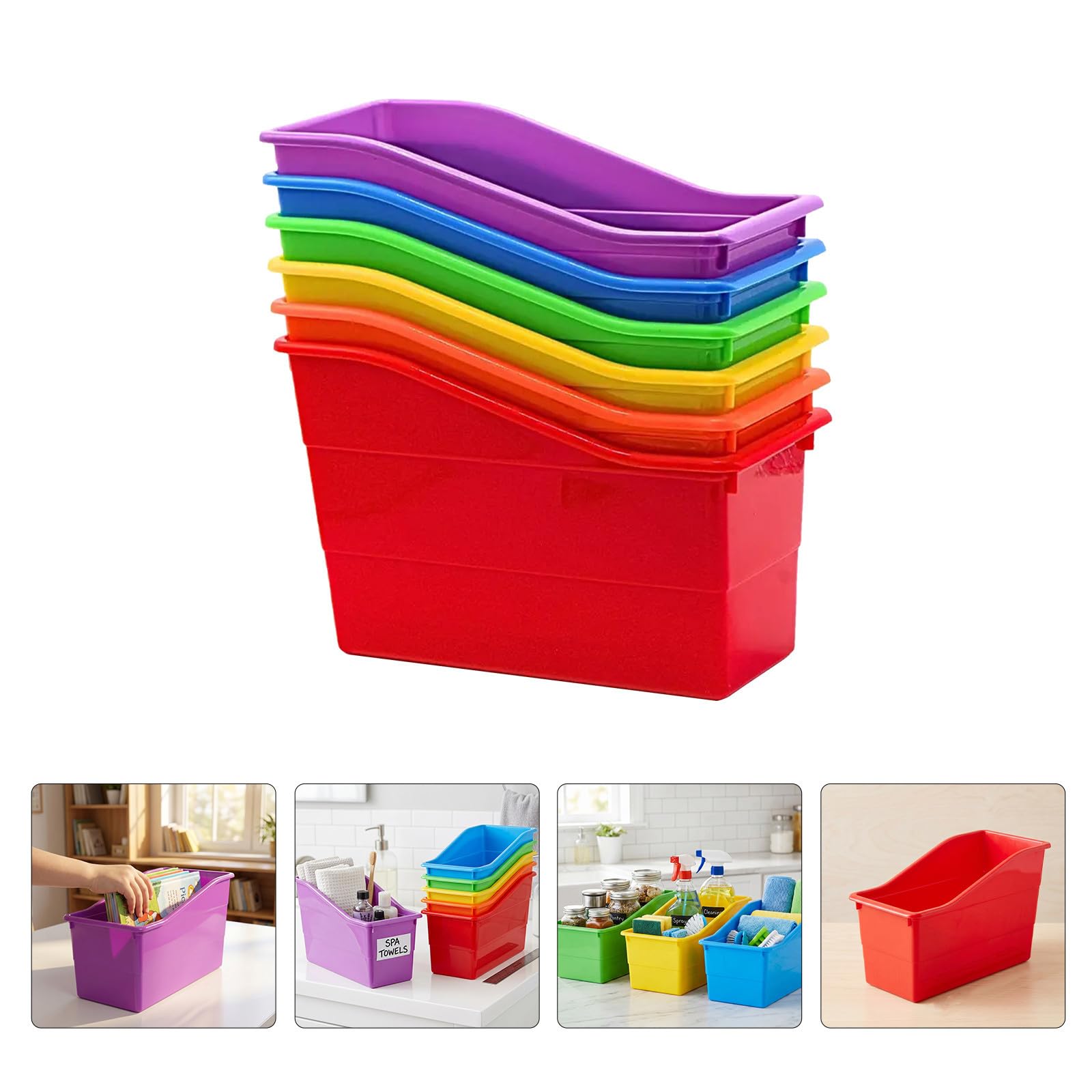 VILLCASE 6 Pezzi Contenitore Portaoggetti Impilabile in Plastica