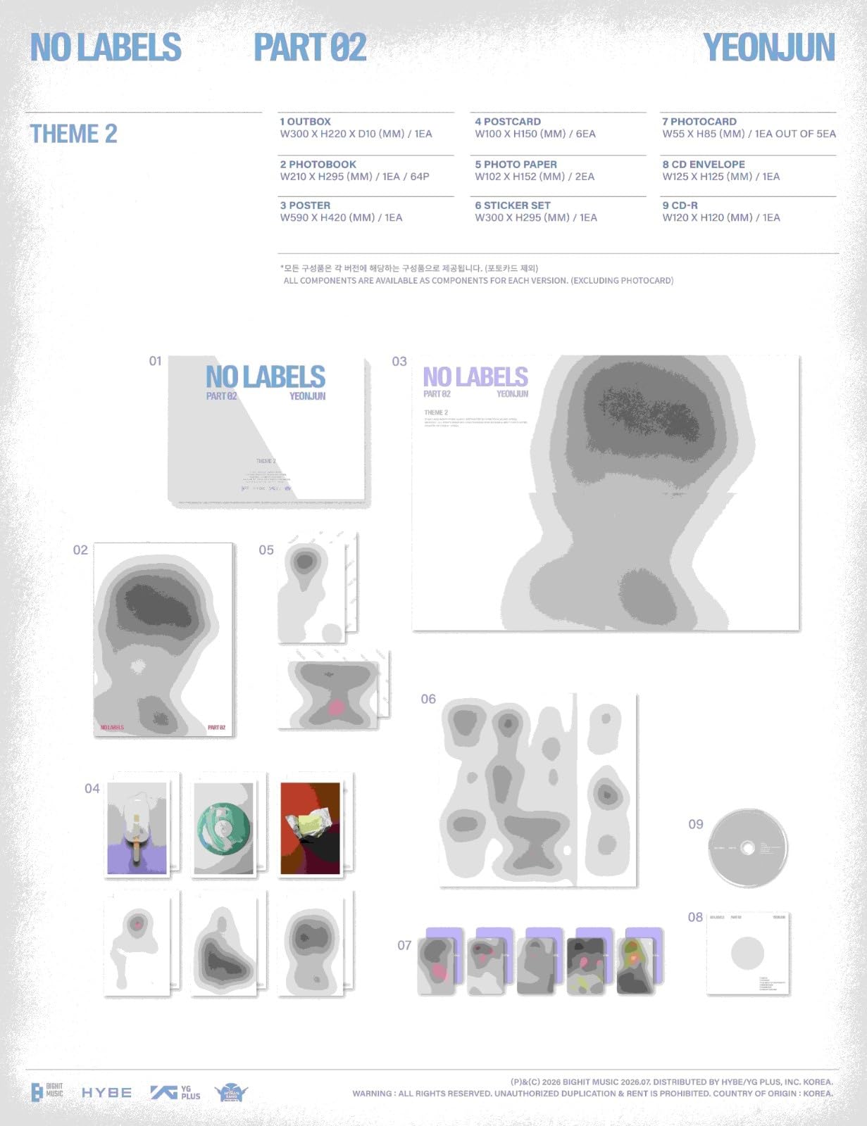 YEONJUN (TXT) NO LABELS: PART 02 Album [THEME 1 + 2 + 3 (3 Themes, Full Set)]+Pre Order Benefits+BolsVos Exclusive Idol-Inspired Digital Merches