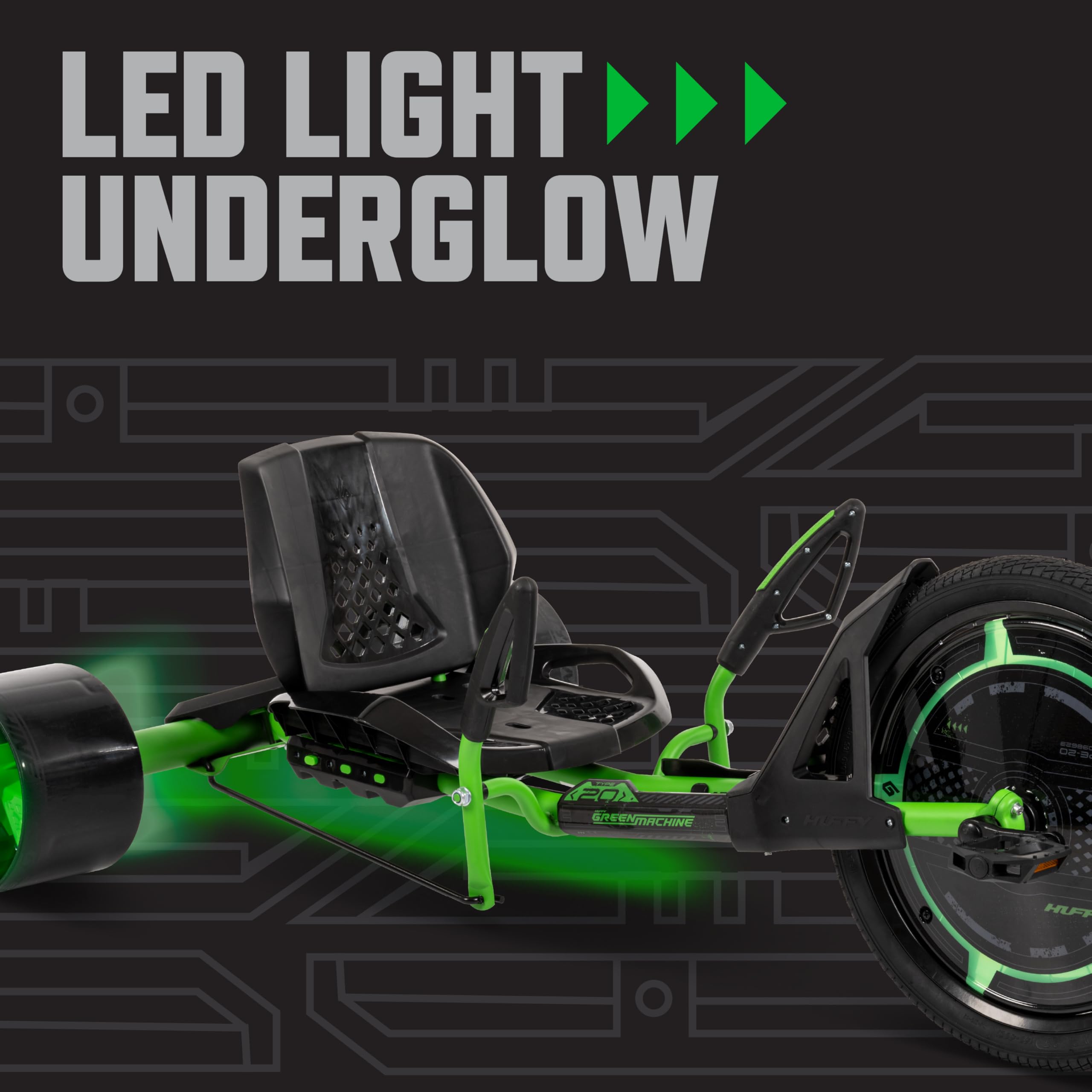 Amazon.co.jp: Huffy Green Machine 20インチドリフトトライク、洗練