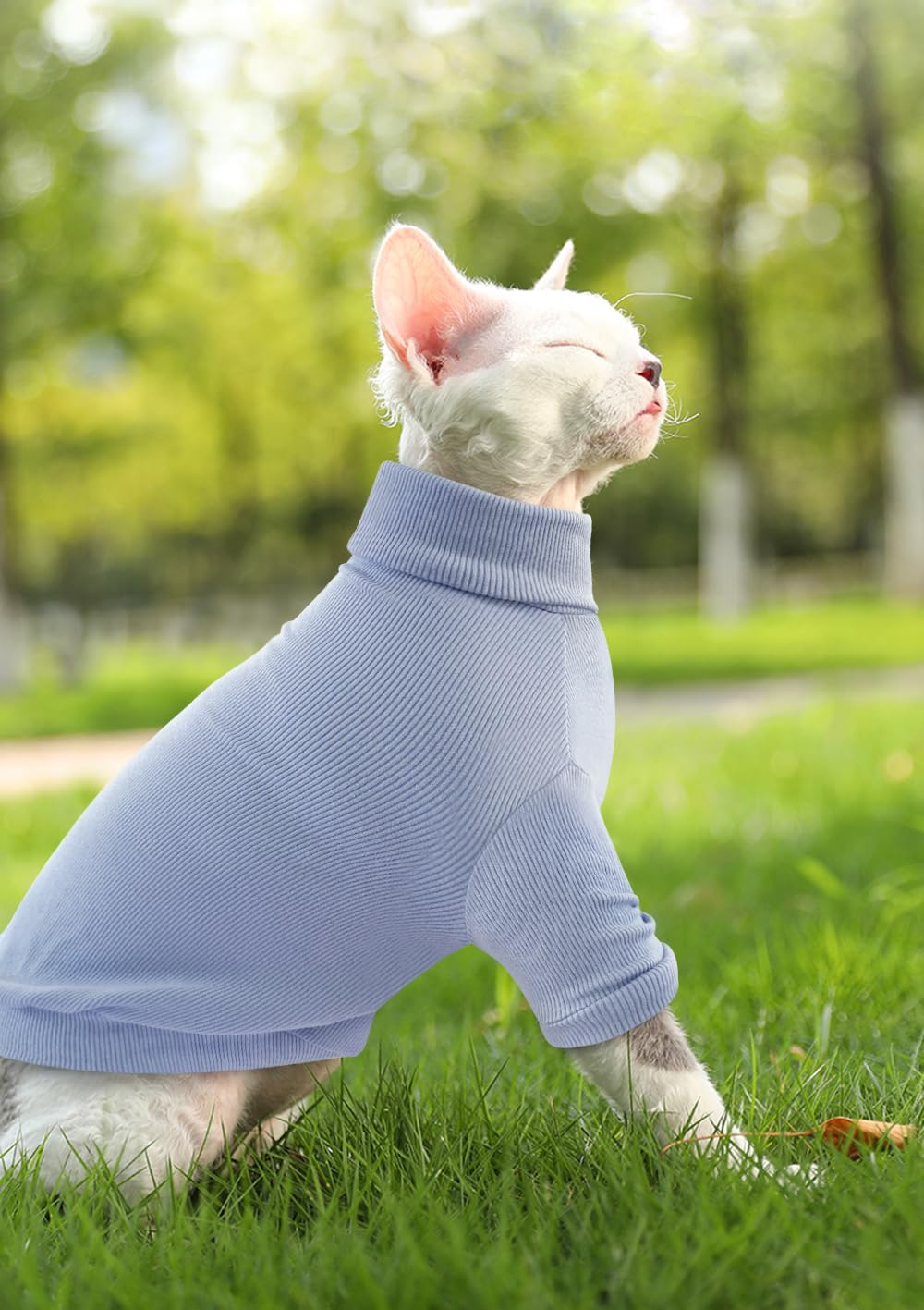 Idepet Sphynx Cat Shirt,Hairless Cats Cotton Clothes Turtleneck