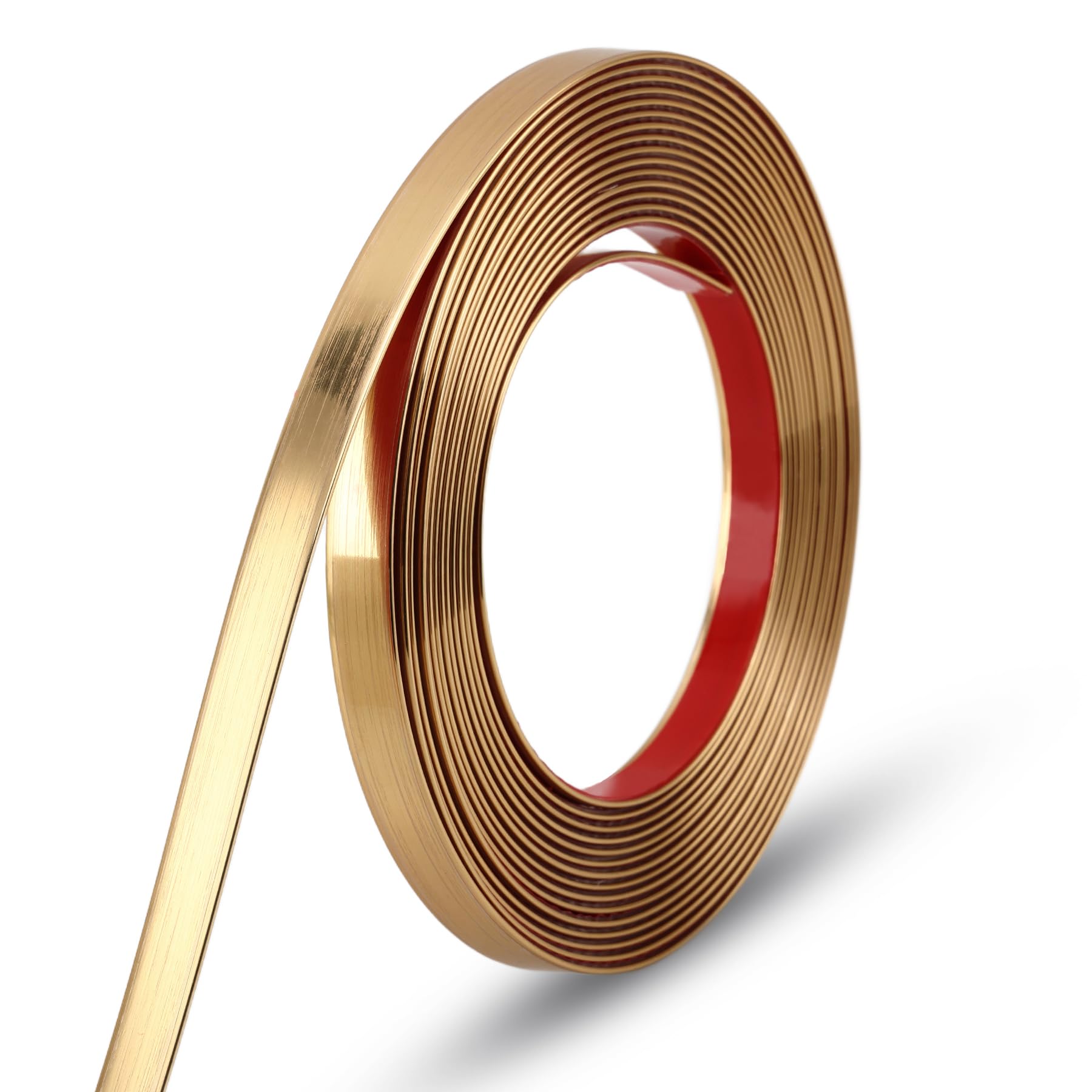 Gaahing 5m x 1.3cm Brushed Gold Molding & Wall Trim, Flexible Peel and Stick Decorative Strip for Tile, Mirror, Ceiling, Floor, Panel, Cabinet
