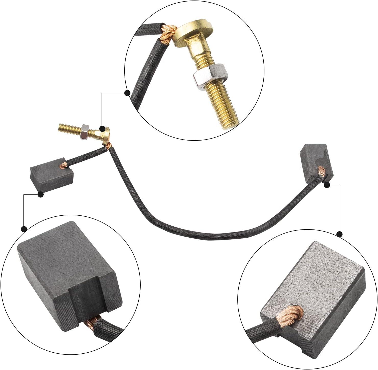 DRIVE UP Golf Cart Motor Brush Kit, Hitachi Brush Assembly Fits Yamaha G14-G22 with DM430-06 Hitachi Motor