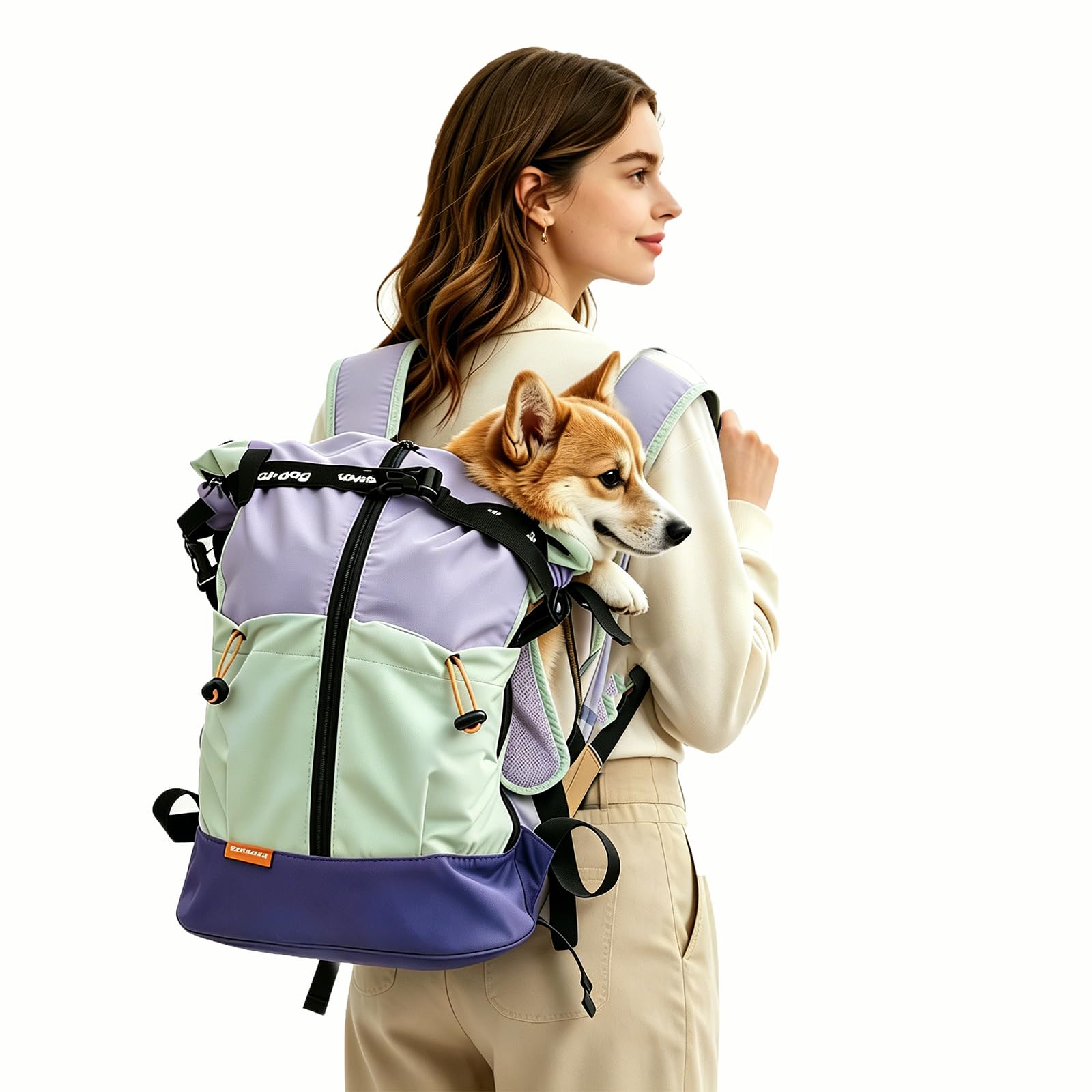 Galatée Bolsa De Viaje para Mascotas, Mochila Impermeable y Transpirable para Mascotas, Bolsa Portátil con Almohadilla Inferior Amortiguadora y Diseño a Prueba De Fugas（Morado）