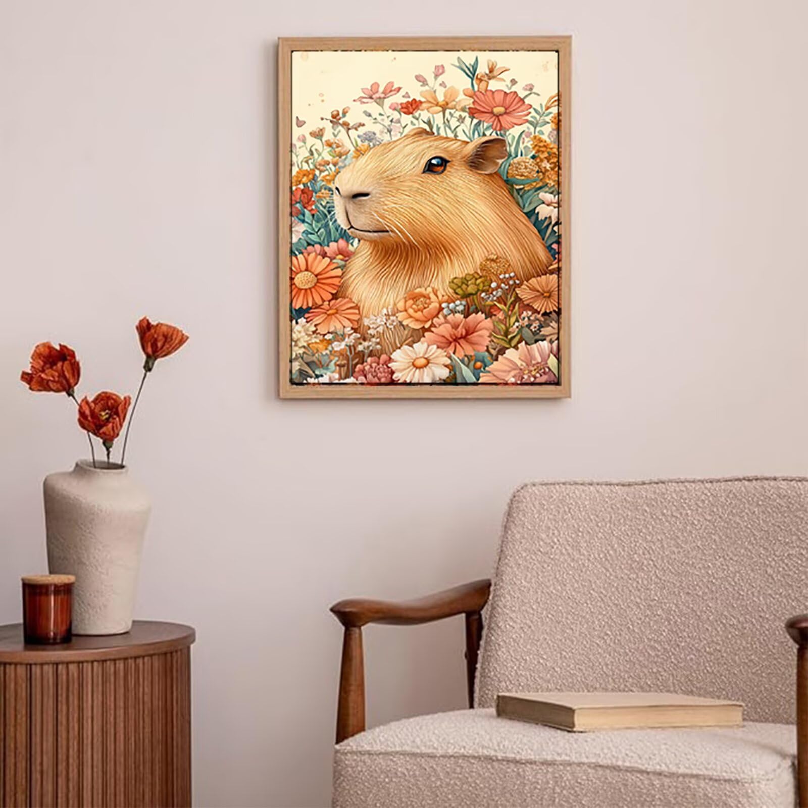 Obraz diamentowy 60x80cm kwiaty diamentowe malowanie dorosłych zwierzę 5d DIY okrągły diament sztuka kryształ górski dekoracyjne obrazy dekoracyjne śmieszne i relaksujące dla początkujących zestaw