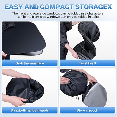 Miniatura 119 de T TGBROS Juego completo de persianas opacas para Ford F150 2021-2025 2026 para parabrisas lateral y trasero, accesorios F-150, cubierta plegable