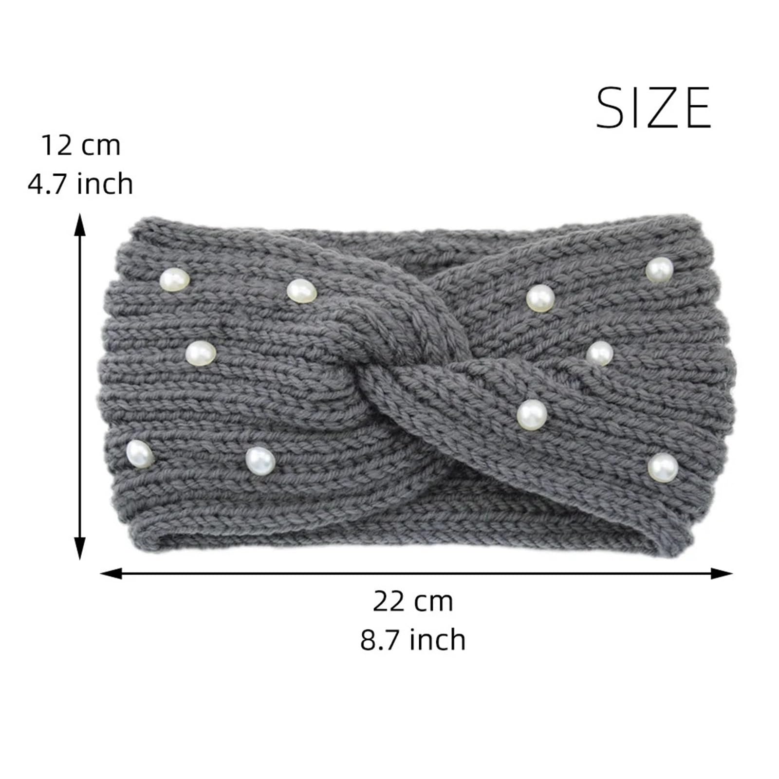 Stirnband 2/3 stücke Frauen Breite Gestrickte Kreuz Perle Stirnbänder Herbst Winter Warme Feste Haar Bands Ohr Wärmer Elastische Sport Turban Headwrap Winter Stirnband(Light Color-3pcs)