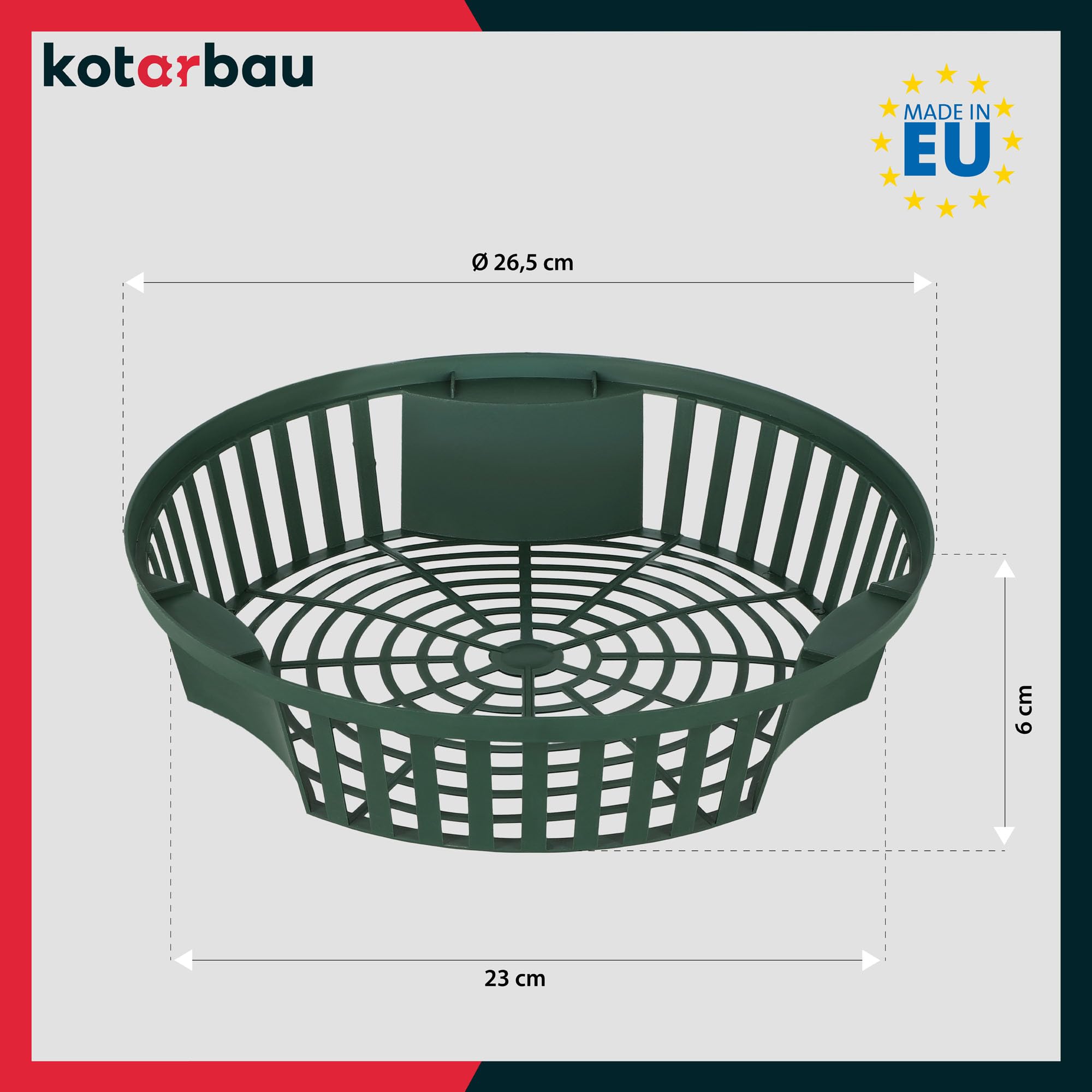 KOTARBAU® Set 10 Unidades Cesta para Bulbos - Plástico - ⌀ 265 mm - Verde - Bandeja para Plantar Bulbos de Flores - Tulipanes - Narcisos - Organizador Jardín - Reutilizable
