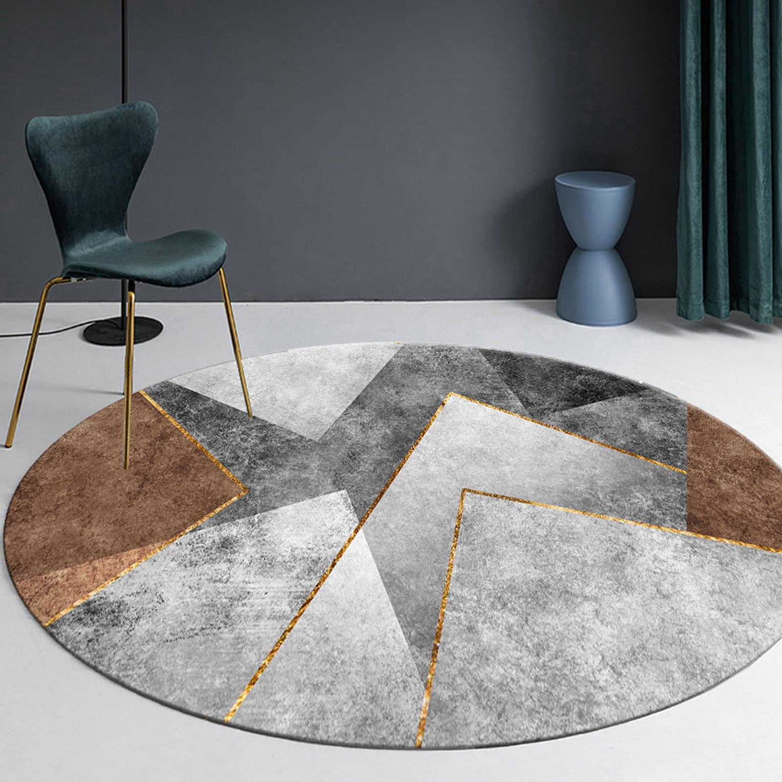 Amazon.com: ZZBBZZ-YJ Nordic Gray Brown Round Area Rugs 80cm