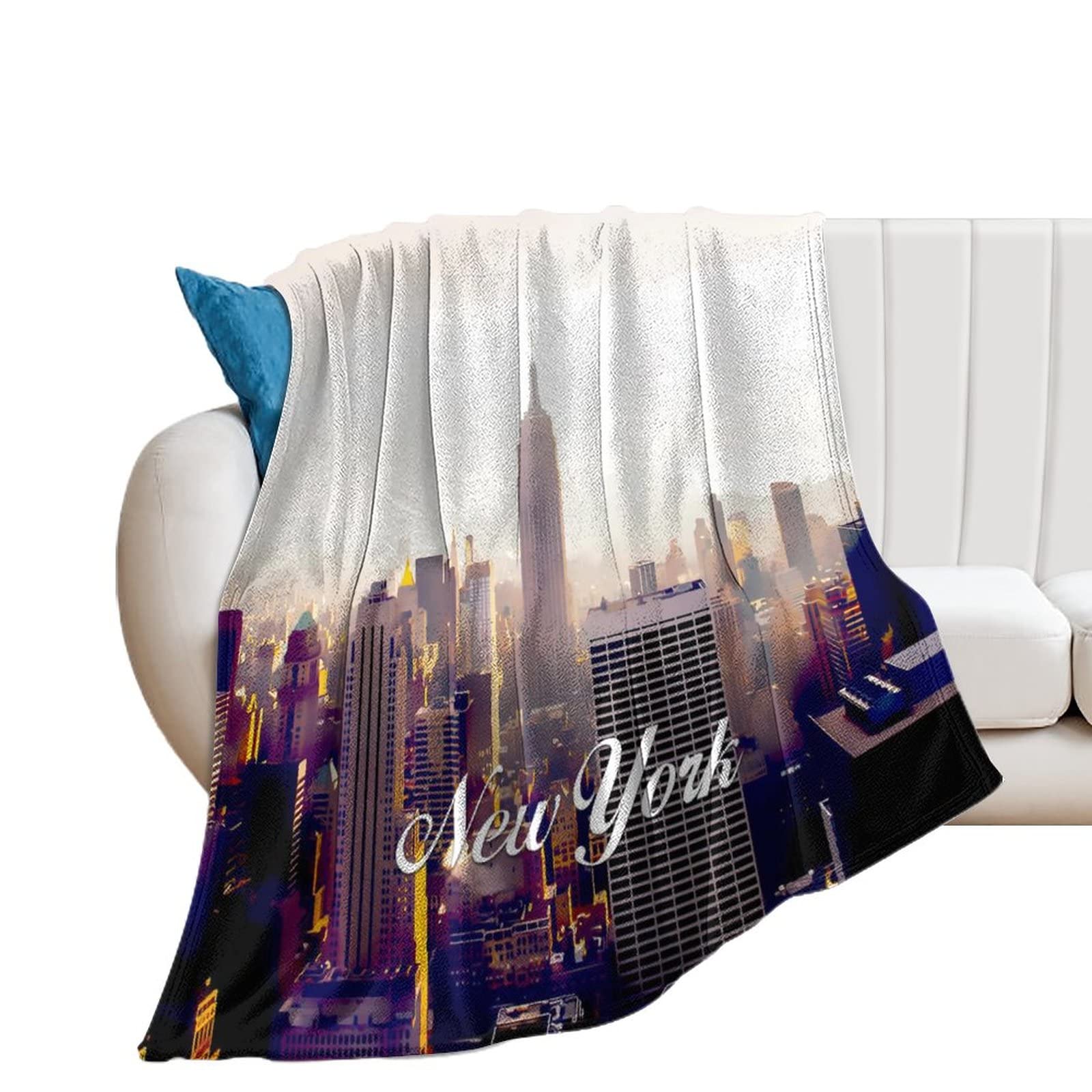 Couverture en flanelle New York douce pour cocooning sur votre canapé