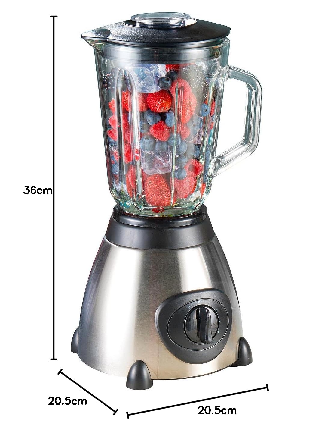Rosenstein & Söhne triturador: Vidrio- Batidora de pie, 6 cuchillos de acero inoxidable, 6 modos (licuadora para smoothie, vaso para batidora smoothies, hornear)