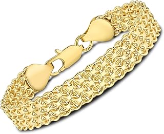 14K Gold 10mm Mesh Chain Link Bracelet