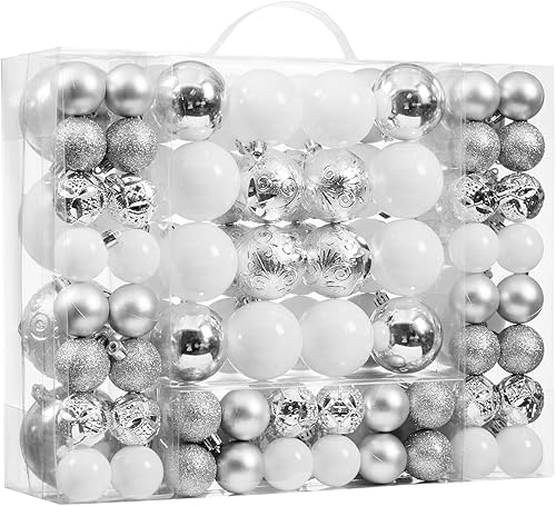 Miniatura 9 de Juego de 87 adornos de bolas de Navidad inastillables, decoraciones de árbol de Navidad con paquete de regalo de mano para árbol de Navidad,