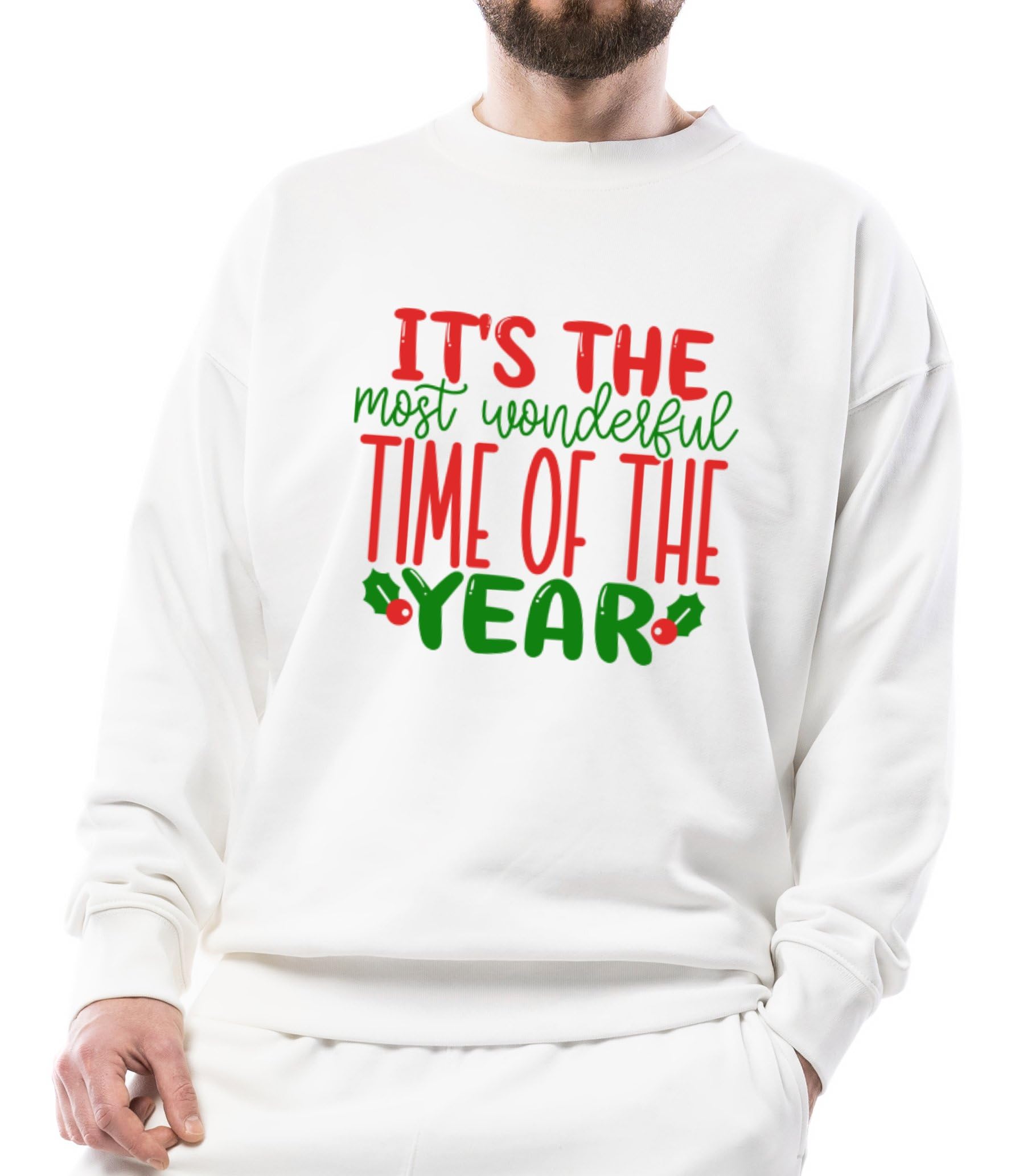 Christmas Sweatshirt, It's The Most Wonderful Time of The Year, Unisex Holiday, Merry Christmas Pullover, Winter Crewneck-image-3