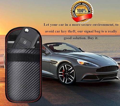 Miniatura 6 de Bolsa Faraday mejorada para llavero (paquete de 2), protector de llavero Faraday de alta calidad, bloqueo de señal RFID para automóvil, protección