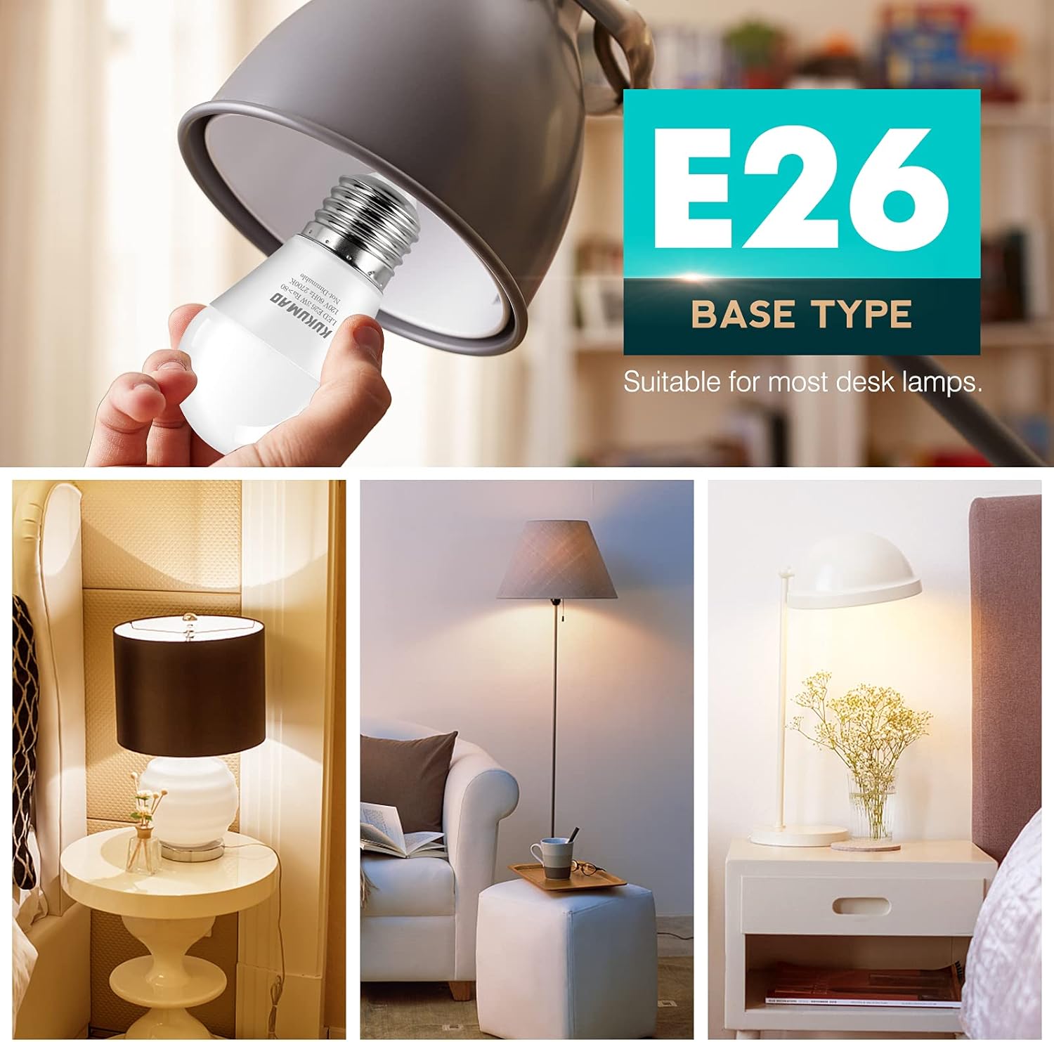 LED Bulb 3W 25 Watt Equivalent , Night Stand Bulb Table Lamp Bulb A15 Light Bulbs Warm White 2700K LED Energy Saving E26 Medium Screw Base for Home Light Bulb (3w Warm White (4-Pack))