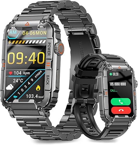 niolina Reloj inteligente para teléfonos Android iOS con respuesta y llamadas de 1.57 pulgadas, monitor de fitness HD para hombres, con contador de