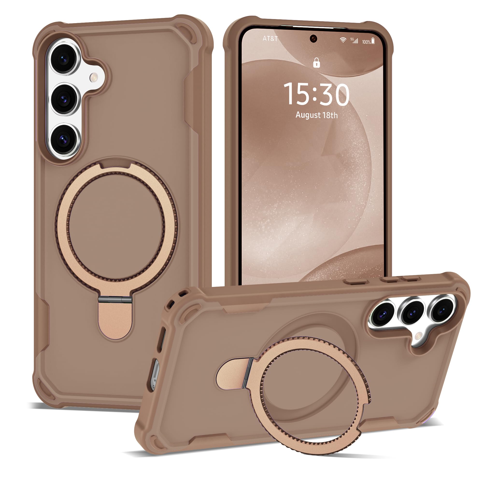 PeakFuel Designed for Samsung Galaxy S24Plus & S25PLUS Case 6.7'' with Magnetic Ring Stand [Military Drop Protection][Compatible with MagSafe]