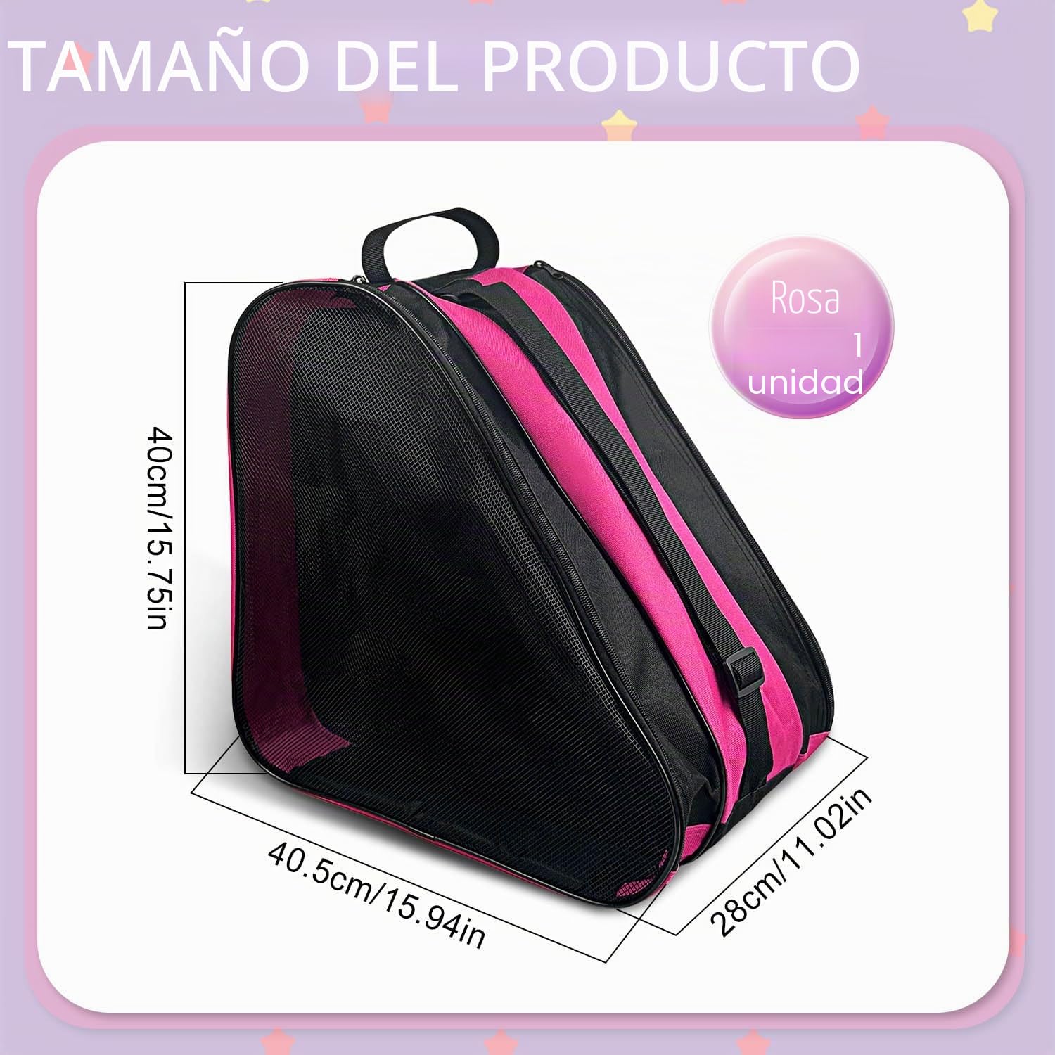 Bolsa de Patines Niña para Patinaje Artístico, Patines de 4 Ruedas y Hielo