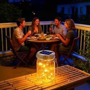 Cooo 12 Pack Solar Hanging Lanterns Outdoor Waterproof Mason Jar Lights