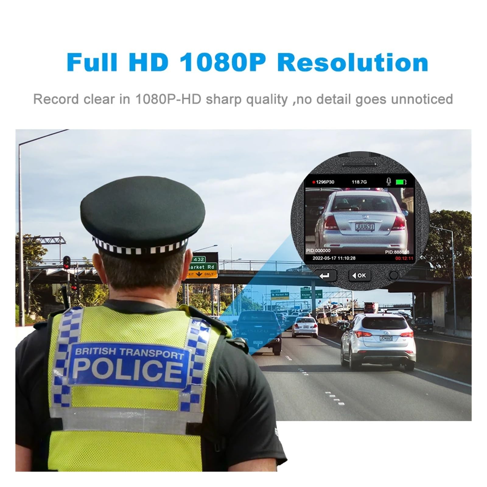 Camara Corporal, A6 Gran Angular Telecamera Guard DVR montado Mini grabación de vídeo vigilancia de Seguridad cámara portátil del Cuerpo de la policía(64GB)