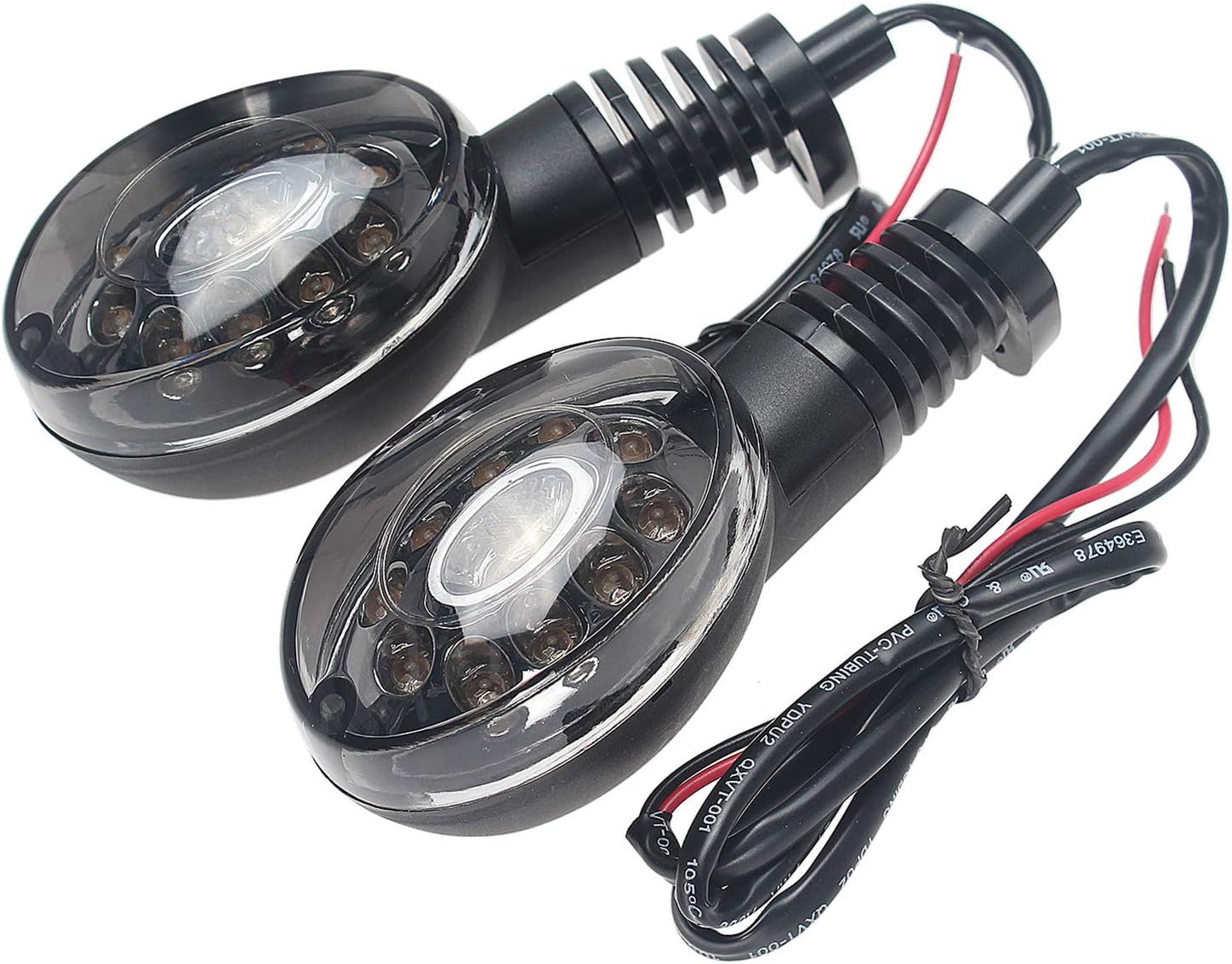 Motorcycle Front or Rear Turn Signal Indicators Compatible with Kawasaki Ninja 250R KLX 250 VN650 Vulcan S 650 D-TRACKER X 250 Z650RS and for Yamaha XT660X 660R MT-03 (Smoke)