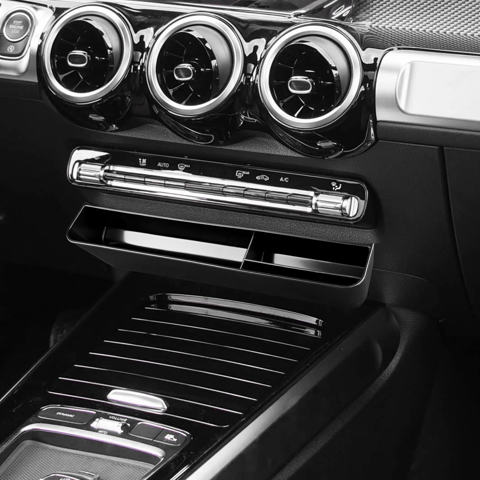 KUNGKIC Pour Mercedes-Benz Classe A B W177 W247 GLA X156 GLB X247 CLA W118 GLE GLS W167 ABS Boîte de rangement centrale de commande automobile Pièces intérieures de l'automobile Accessoires pour
