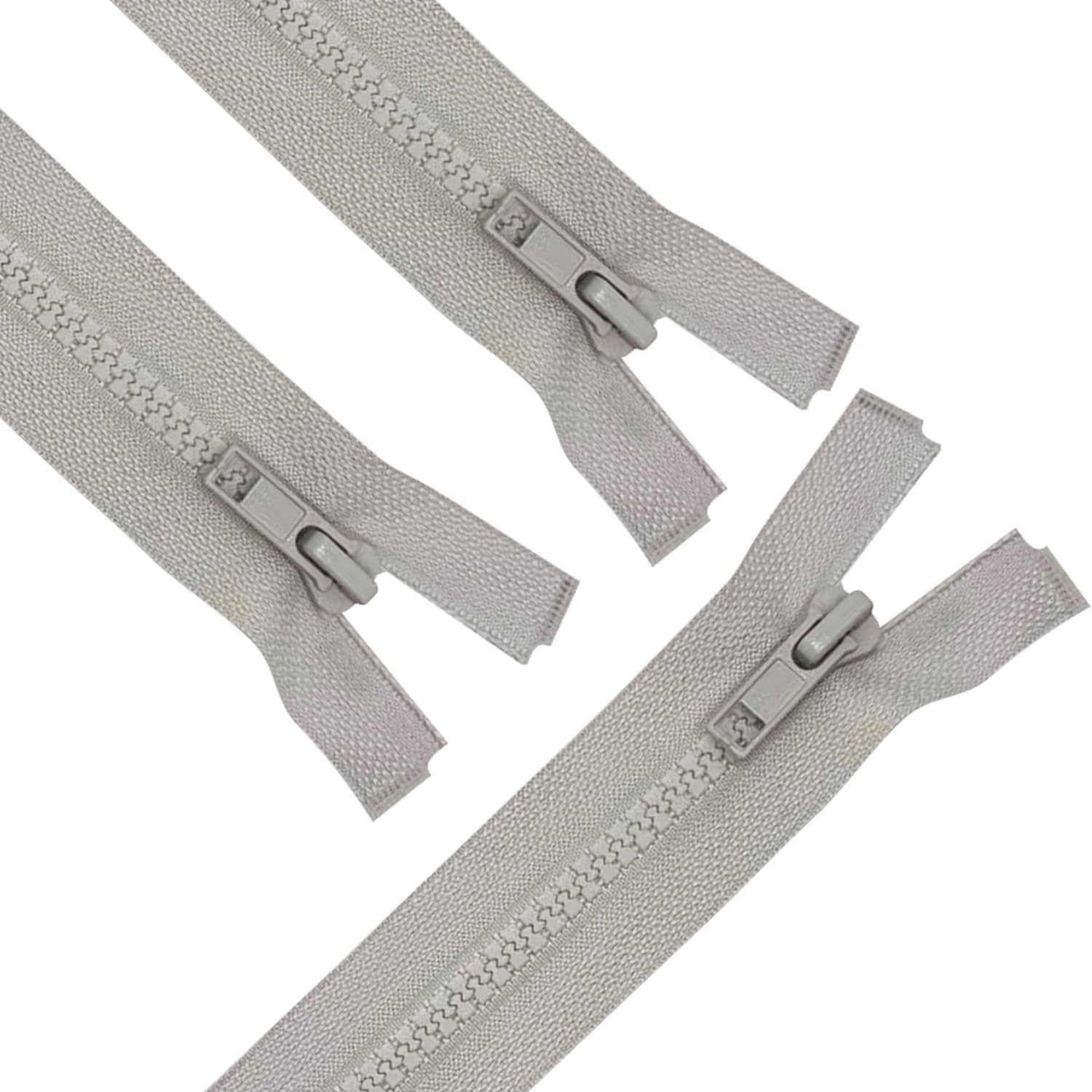ANPURZII 3PCS #5 28 Inch Light Gray Separating Jacket Zippers for Sewing Coats, Molded Plastic Bulk Zippers(LightGray 28" 3PCS)
