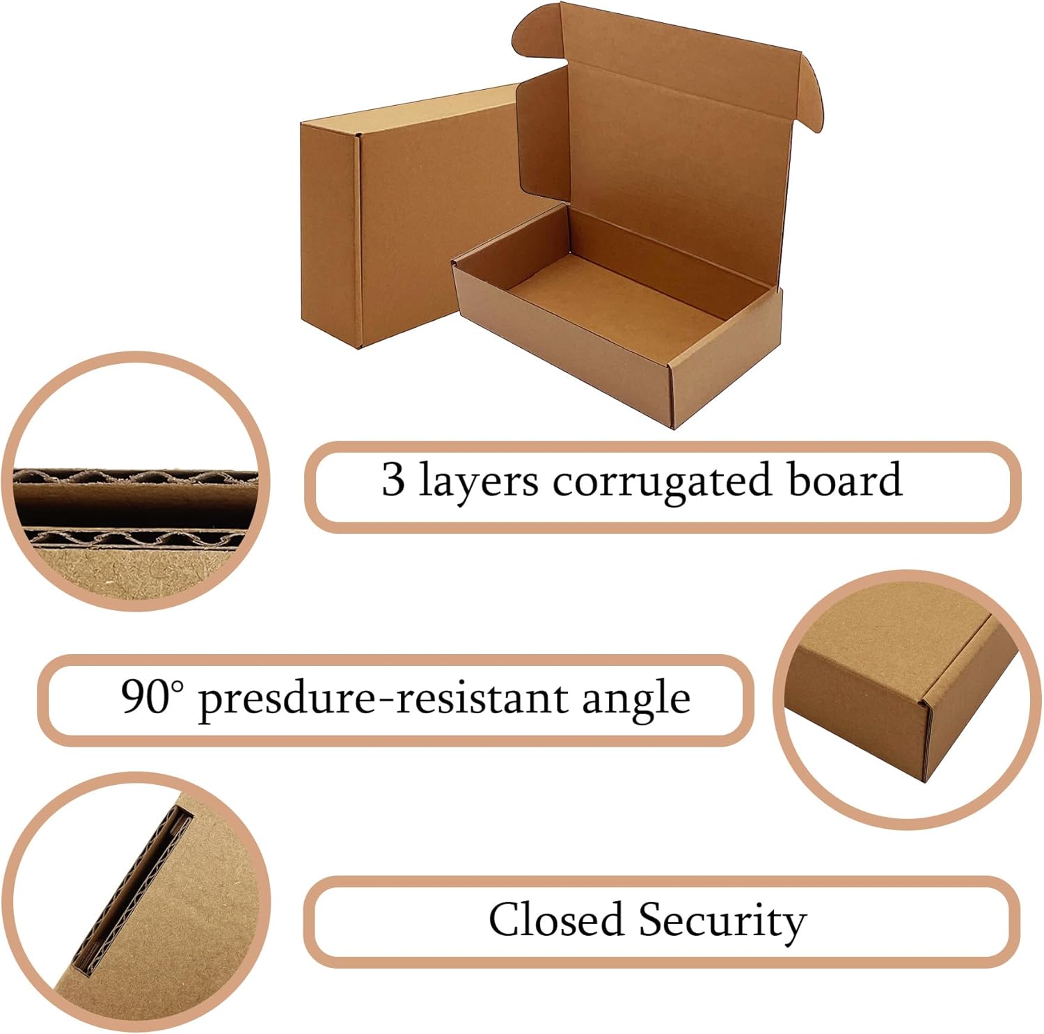 Shipping Boxes 9x5x2 inch 50 Pack,Brown Corrugated Boxes Mailer Packaging for Mailing Small Business，E-Commerce Gift Boxes for Wrapping Present Moving Storage Heavy Duty Recycled Cardboard Boxes