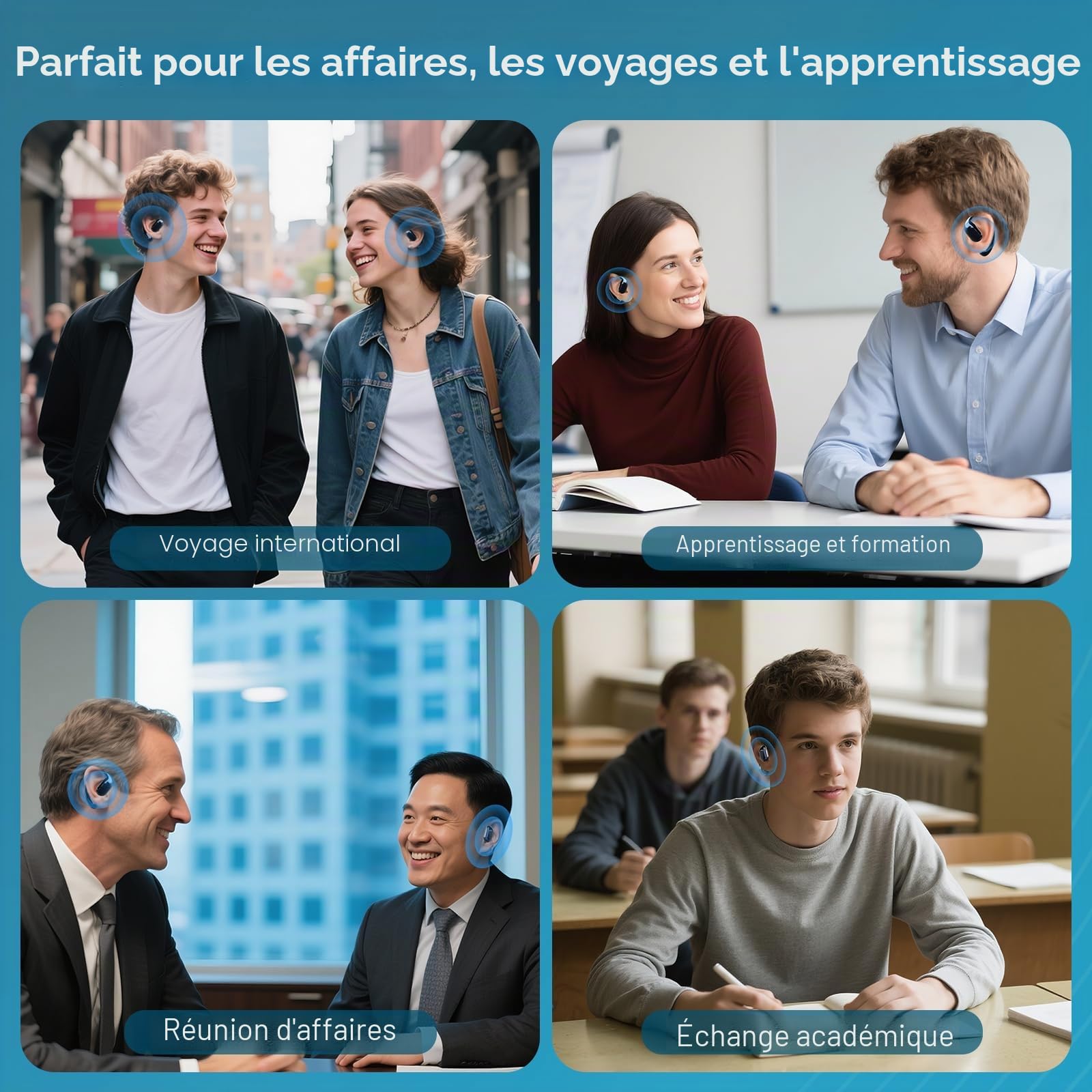 Ecouteur Traducteur Instantané Ai Ninonly 150 Langues 6 Modes Bluetooth 5.4