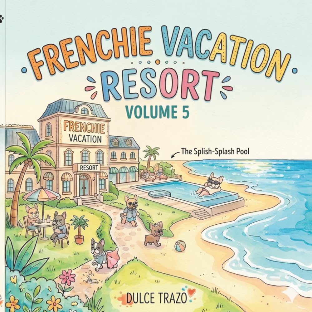 Frenchies Vacation :Resort: Coloring Book Vol. 5: Resort | Kawaii Bulldog Scenes for Kids & Adults | Spa, Pool & Golf (Frenchie Vacation Series)