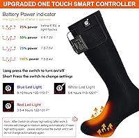 Vista 2 de SNOW DEER - Calcetines térmicos eléctricos recargables mejorados, 7.4 V, batería de 2200 mAh para clima frío para hombres y mujeres, calcetines