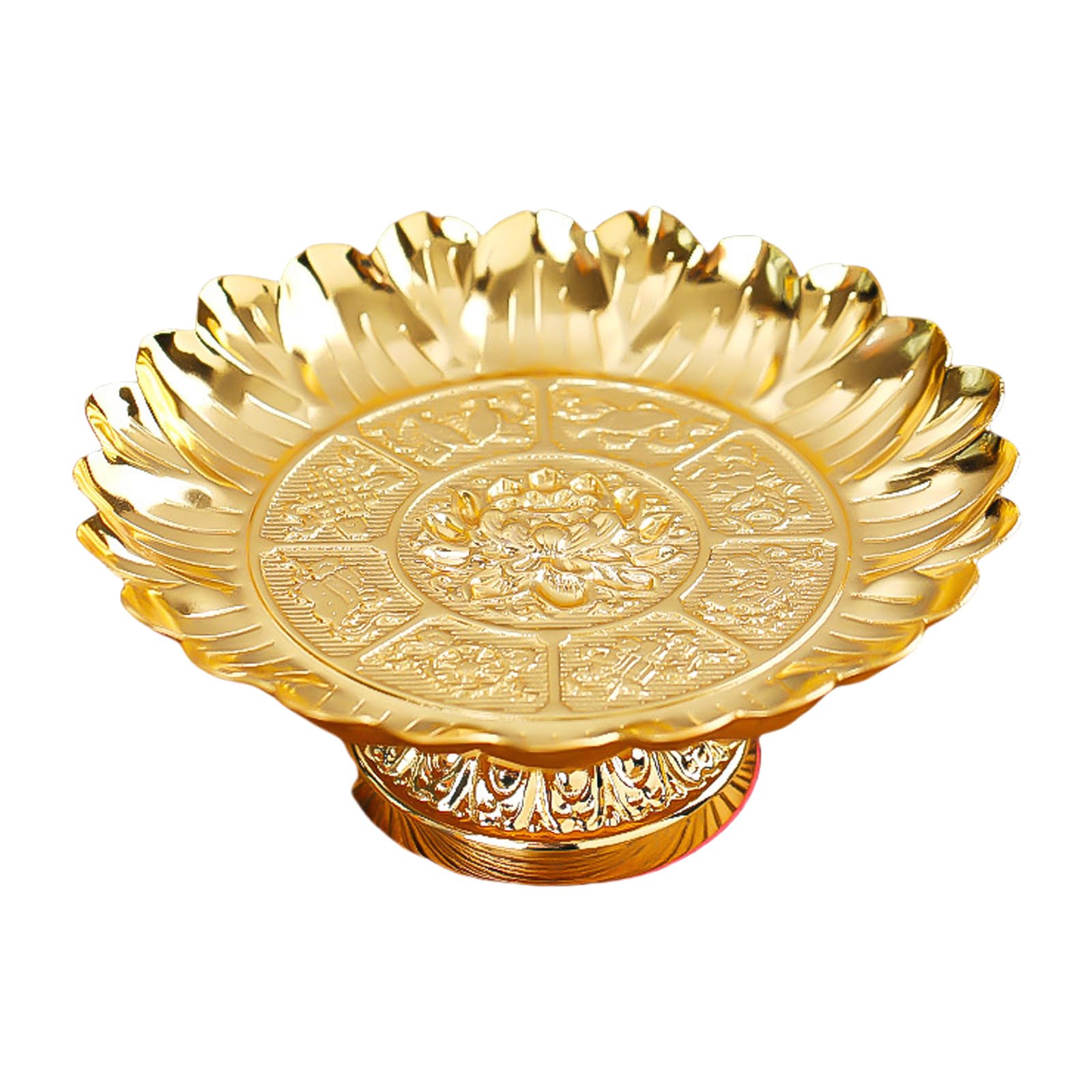 RAFGALDEX Sacred Ritual Fruit Bowl for Altars Decorations Party Serving Safe Food Grade Alloy Centerpieces Alloy Decorative Fruit Tray