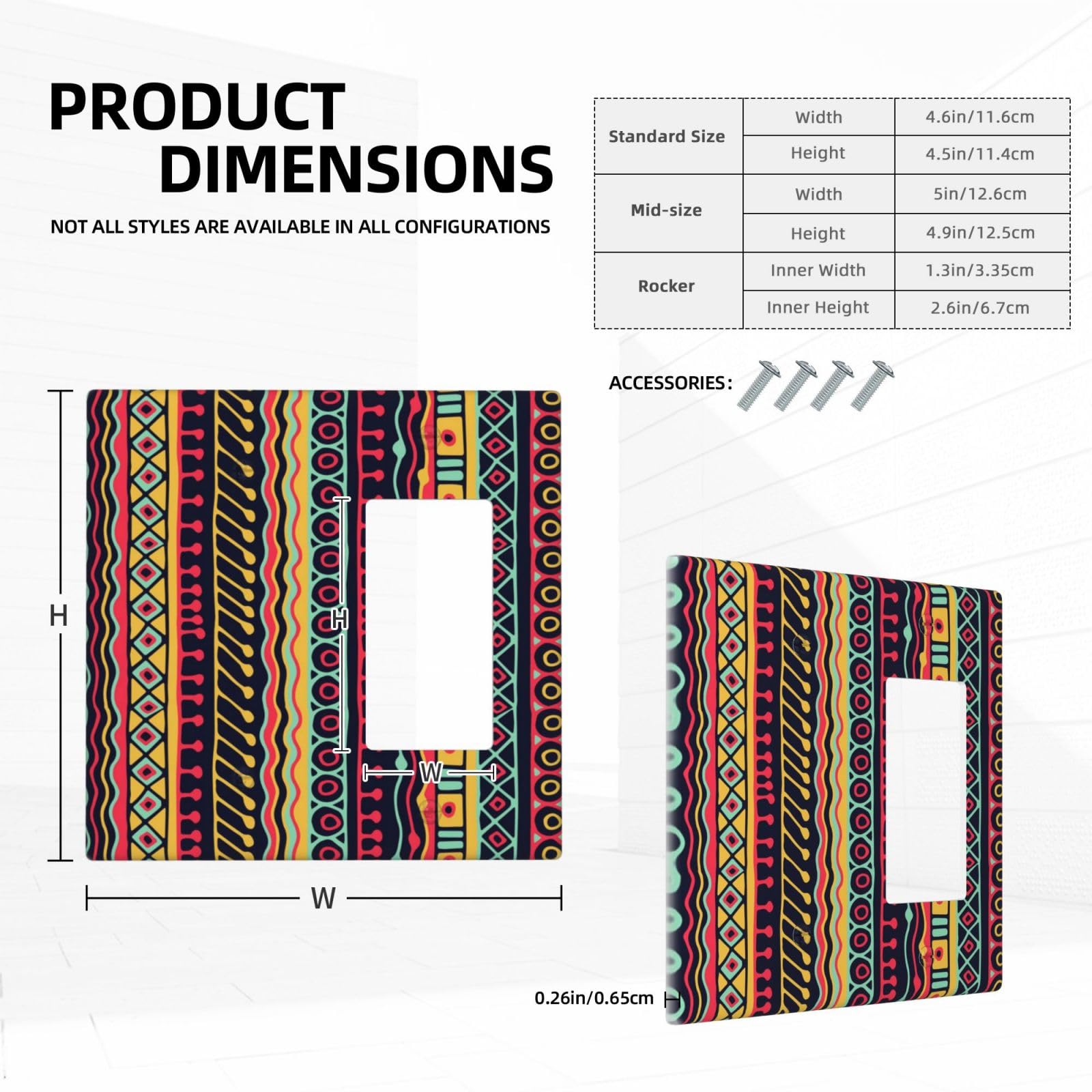 Copri Interruttore A Muro Con Teschio Hippie - 2 Gang, Decoro Scheletro, Plastica, 11,4 X 4,5 Cm