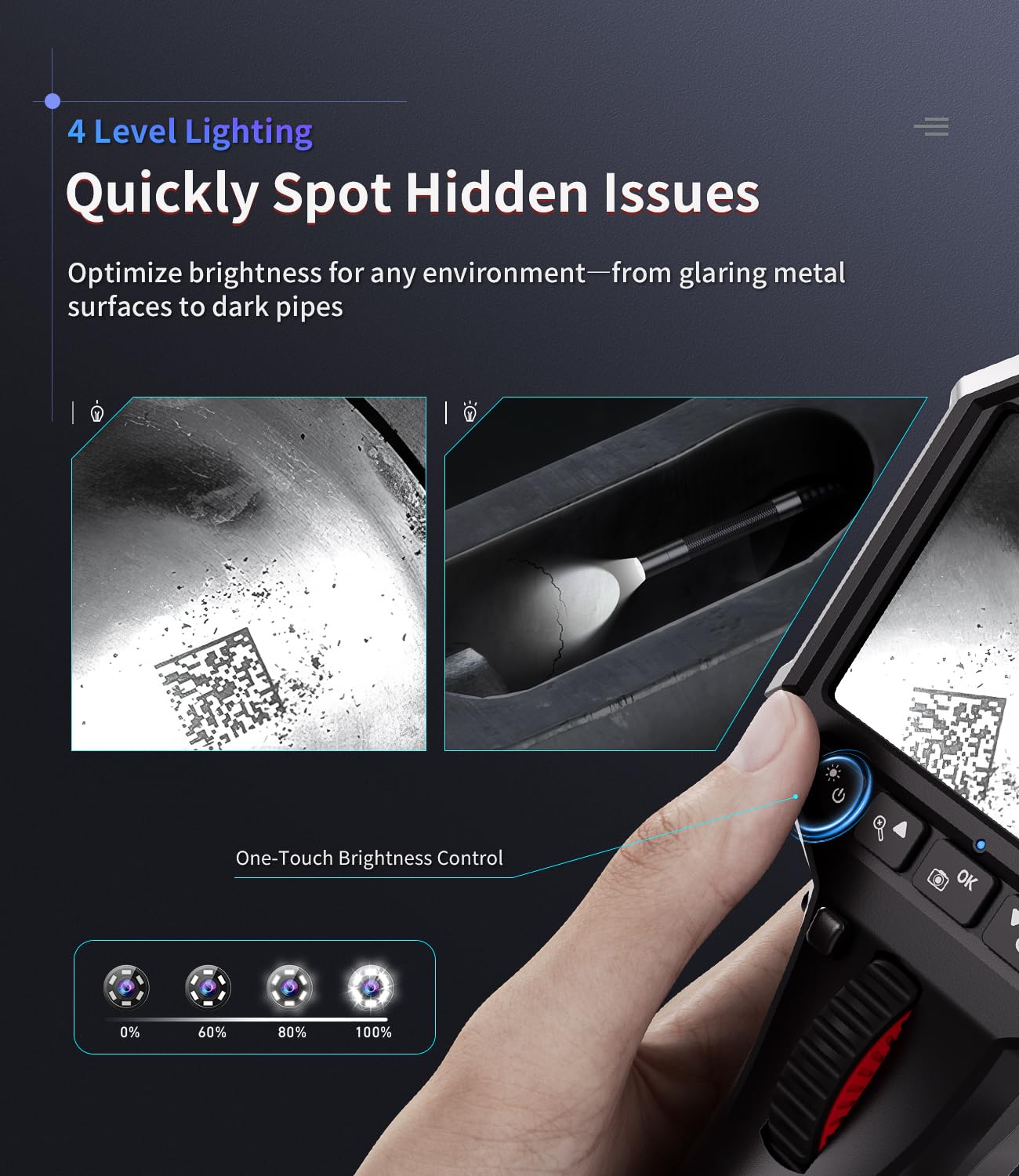 Amazon.co.jp: Ralcam 先端可動式ファイバースコープ 3.5インチIPS