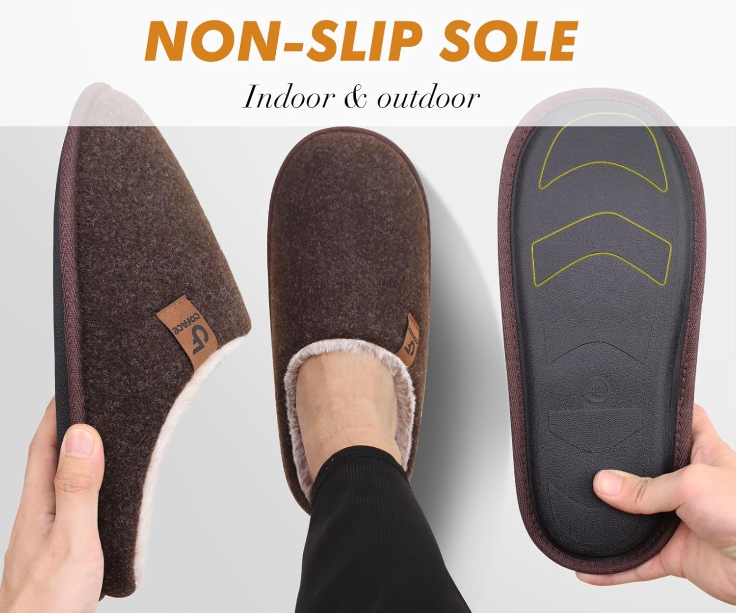 COFACE Mens Cozy Memory Foam Scuff Slippers Casual Slip On Warm House Shoes Indoor/Outdoor Sandal Slippers With Arch Support Rubber Sole Size 7-15 - Image 6