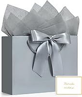 Vista 1 de Bolsas de regalo JMANNI, 1 pieza de bolsas de regalo grandes con cinta y 1 tarjeta de felicitación con 2 papeles de seda, bolsa de regalo de papel