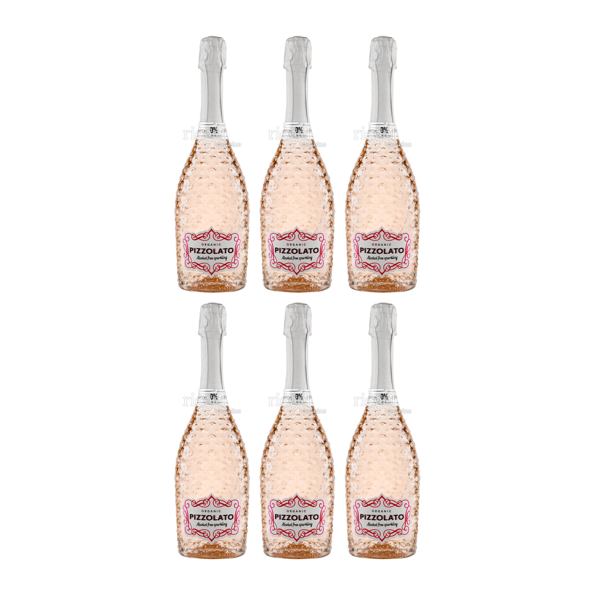 Pizzolato Villorba Rosé Spumante alkoholfrei MUSE Sekt Trocken BIO Italien inkl. FeinWert E-Book (6 x 0.75 l)