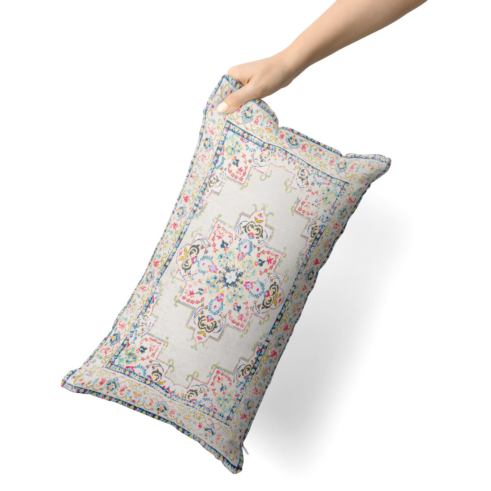 Snylcce Boho Throw Pillow Covers Set of 2, Light Pink Antique & Vintage Design - Image 3